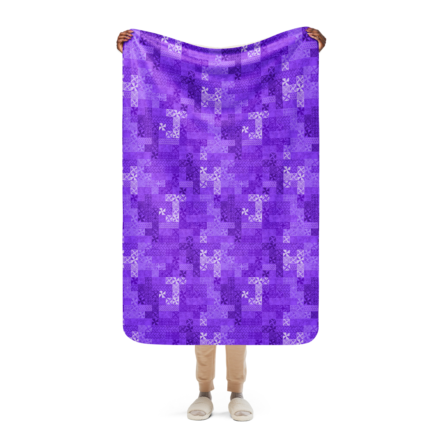 Tapa Tuesday Purple Sherpa blanket