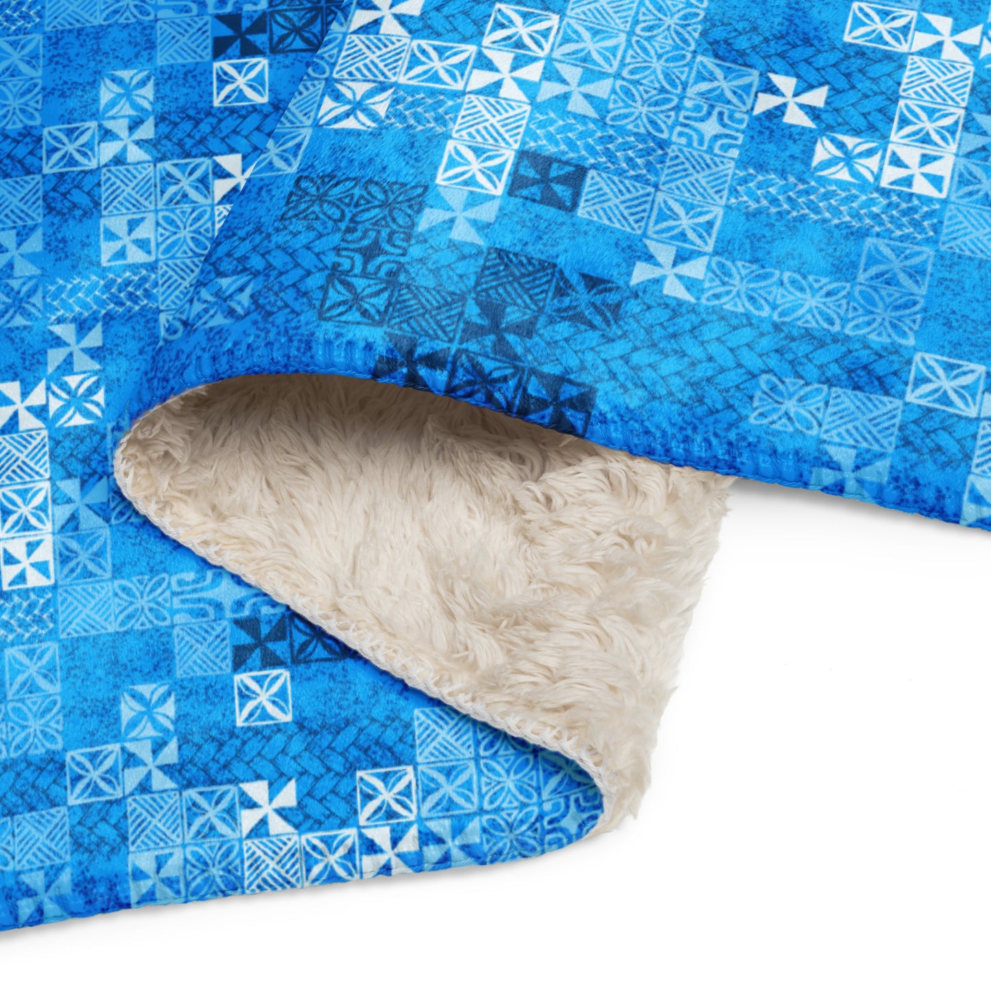 Tapa Tuesday Blue Sherpa blanket