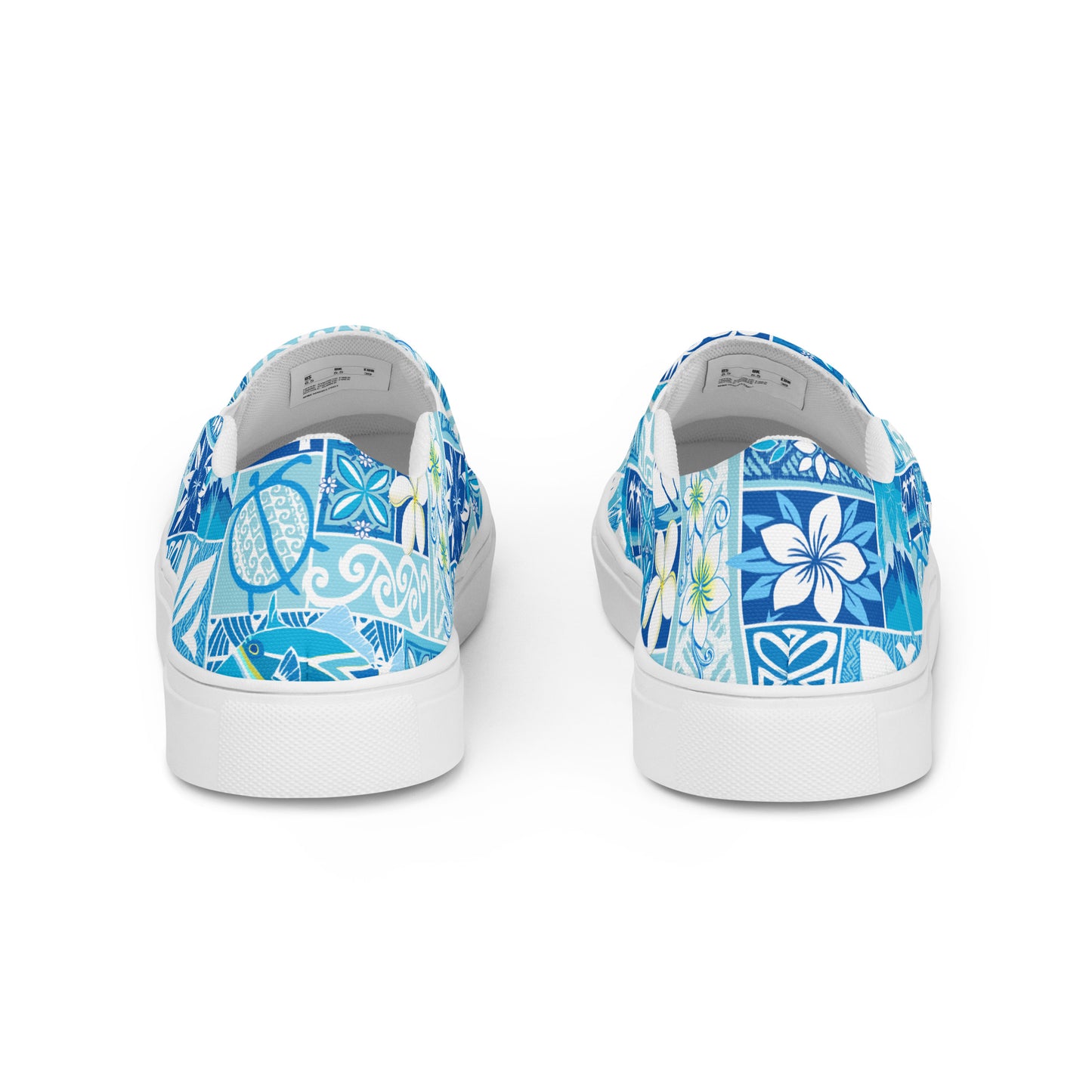 Blue Hawaiian Motif Women’s slip-on canvas shoes