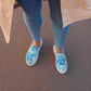 Blue Hawaiian Motif Women’s slip-on canvas shoes