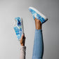 Blue Hawaiian Motif Women’s slip-on canvas shoes