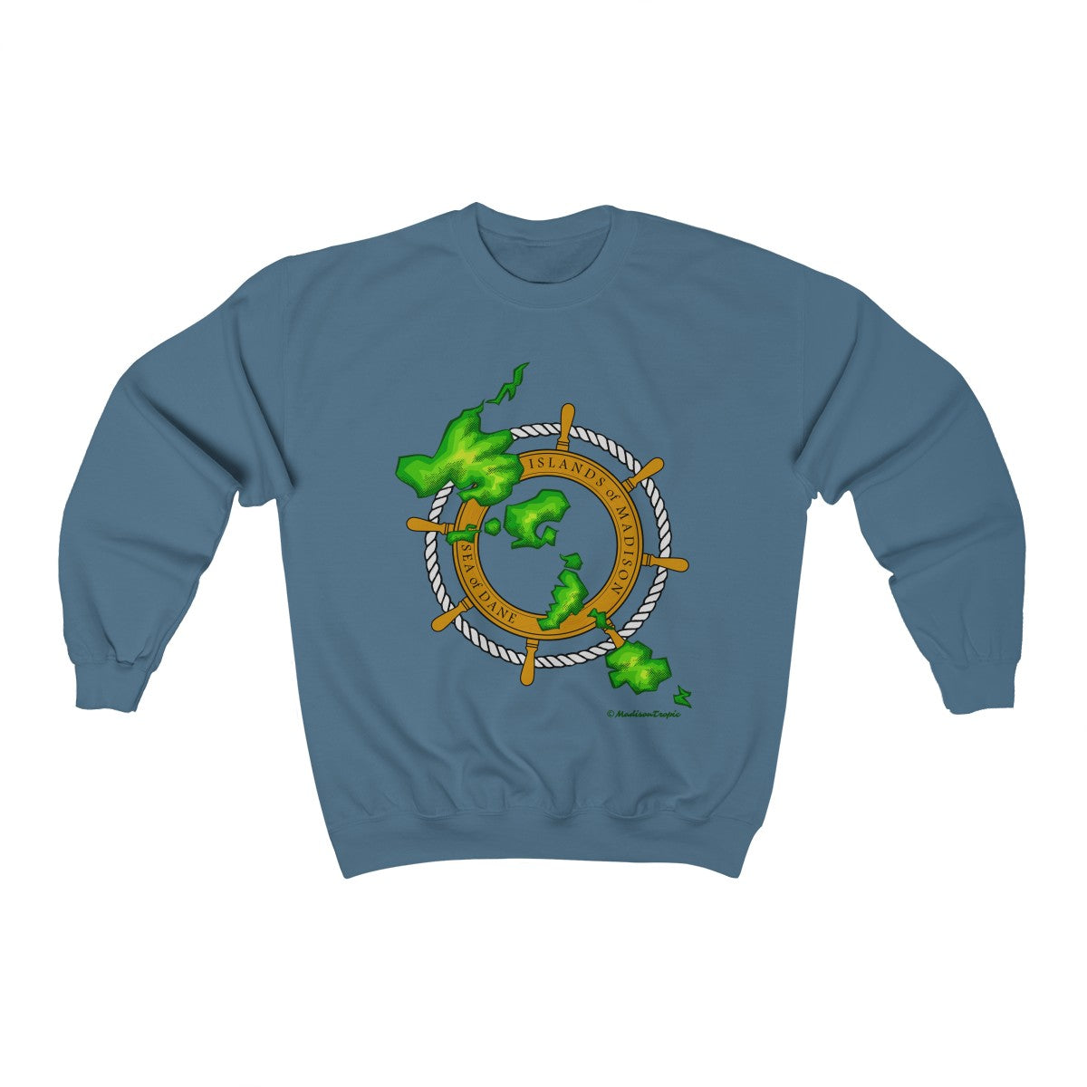 Island Wheel Unisex Heavy Blend™ Crewneck Sweatshirt - The Mad Tropic