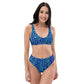 Deep Tiki Wave Recycled high-waisted bikini