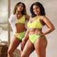 Warm & Cool Check Recycled high-waisted bikini