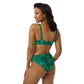 Moku Malihini on blue Recycled high-waisted bikini