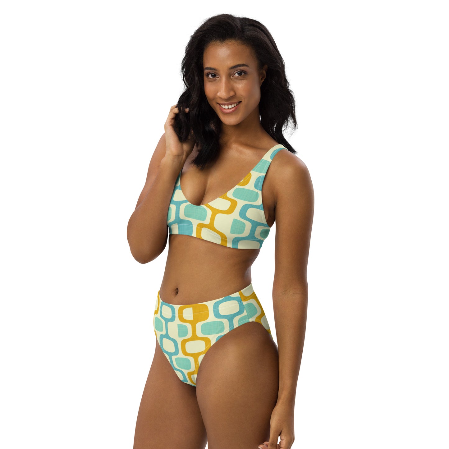 Marigold Lagoon Whatco Recycled high-waisted bikini