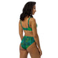 Moku Malihini on blue Recycled high-waisted bikini