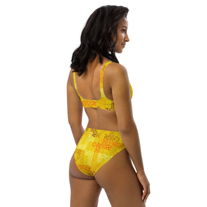 Yellow Tapa Tuesday Recycled high-waisted bikini
