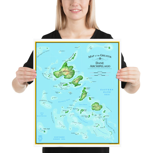 Map of the Greater Dane Archipelago 16" x 20" Poster