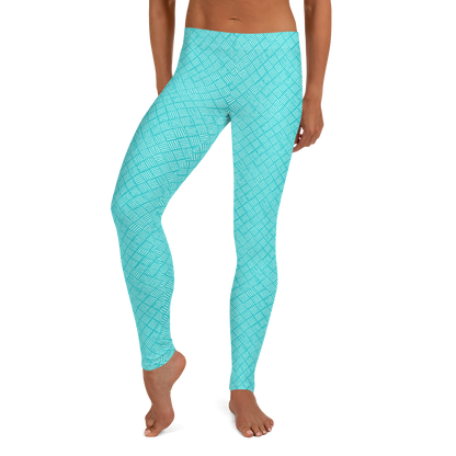 Horizontal Weave Turquoise Leggings - The Mad Tropic